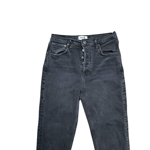 AGOLDE Riley High Rise Straight Leg Jeans Black Size 28 - Picture 5 of 9